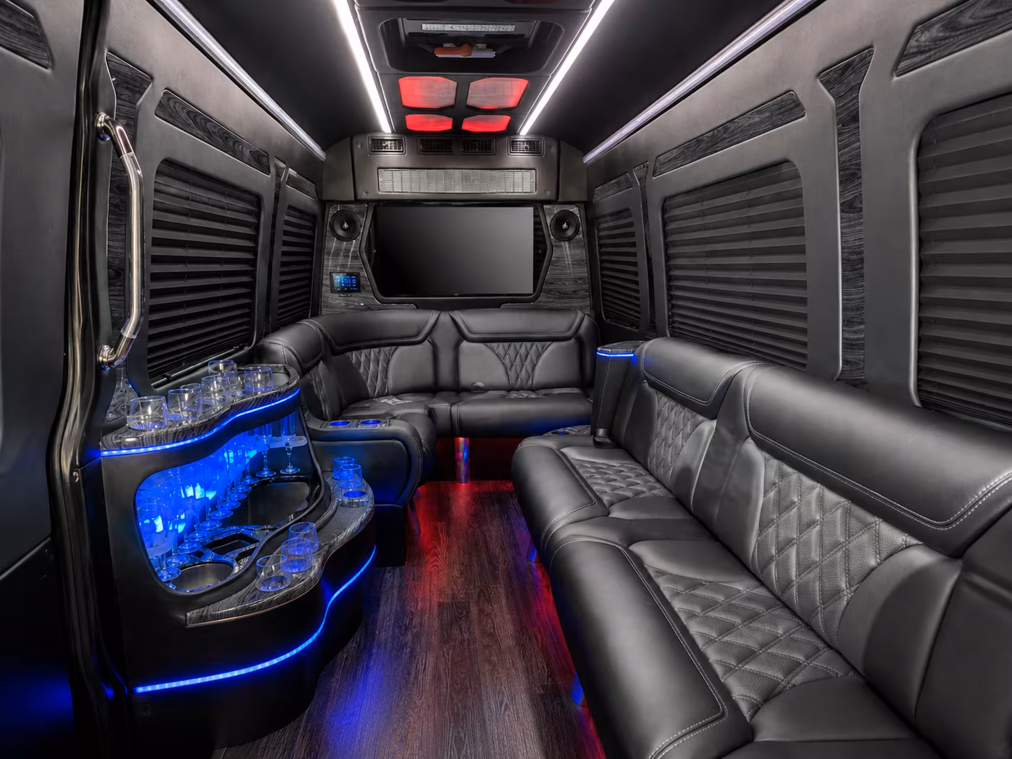 carson city 15 passenger party bus inside