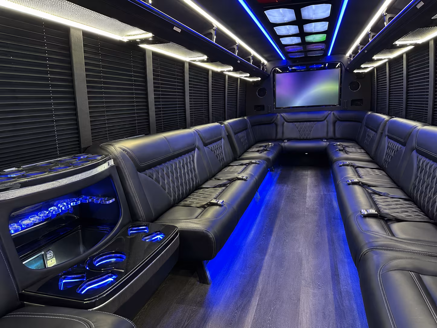 carson city 20 passenger party bus inside